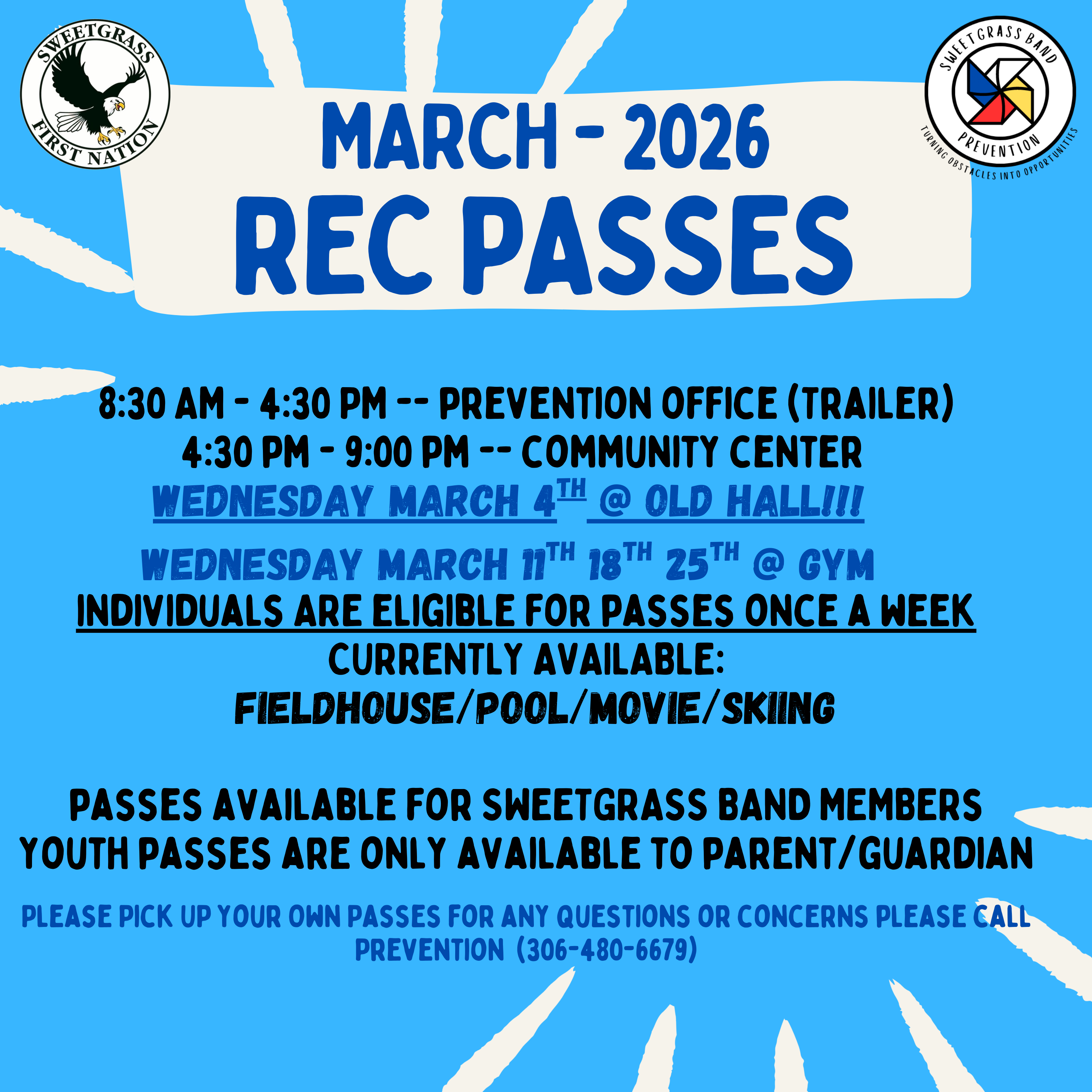 Rec Passes for March 2026