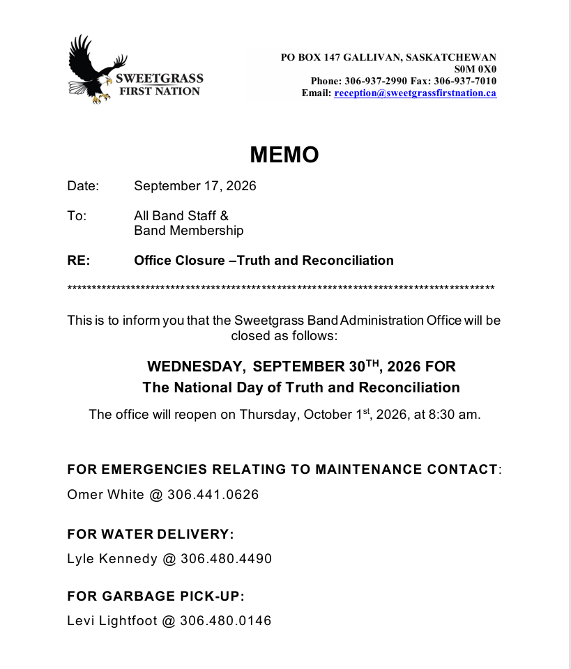 Office Closure September 30 Office Closure September 30